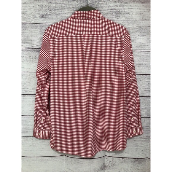 Vineyard Vines PERFORMANCE Youth MED 12-14 Whale Shirt Long Sleeve Red Check EUC - Picture 4 of 7